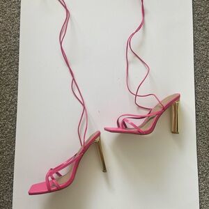 Elegant Pink Strappy Heels